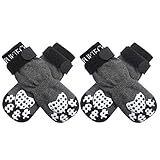 PUPTECK 2 Paar Doppelseitige Anti-Rutsch Hundesocken mit verstellbaren Riemen für den...
