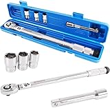 TECPO Drehmomentschlüssel Satz 1/2 Zoll Werkzeug 470mm lang 40-210 Nm 3x...