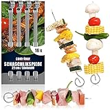 com-four® 16x Schaschlikspieße 22 cm aus Edelstahl - Lange Fleischspieße - Premium...