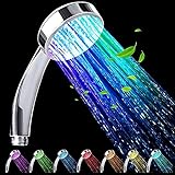 JINYOMFLY LED Duschkopf mit Farbwechsel, Duschkopf mit Lichter, LED Handbrause 7 Farben...