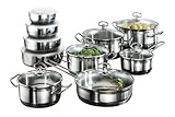 Karcher Topfset Jasmin Edelstahl, Induktion Kochtopfset 20-teilig mit Deckel...