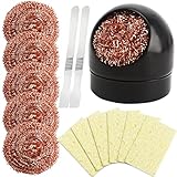 6Pcs Lötspitzenreiniger und Lötkolben-Spitzenreiniger Halter Messing...