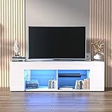 Cozy Castle TV Schrank Hochglanz für Fernseher bis zu 65 Zoll, TV Lowboard mit...