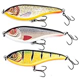 Mister Tackle Tuvanus 9 cm Angelköder Wobbler Set Jerkbait Slider für Hechtangeln 3...