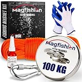 Magfishion - Magnetfischen Set – 100 kg - Ø50mm - Neodym Magnet - Perfekt zum Magnet...