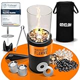 ATHELON® Ethanol Kamin [80x26x26cm] - Bioethanol Standkamin mit Langer...