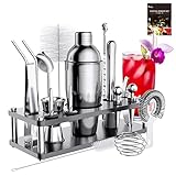 RATEL Cocktail Shaker Set, 18 Stück Edelstahl Cocktail Mix Set, Professionelles...