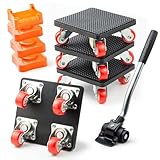 4 Stück Möbel Transportrollen Set mit Lastenheber für Umzug Schwere Möbel 400KG Rollen...