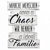 Bada Bing Holz Planken Schild Bild Familie Chaos schwarz weiß 29 x 20 cm DIN A4 -...
