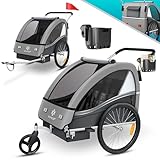KESSER® Kinderfahrradanhänger Sport-RX 2in1 Jogger & Buggy 5-Punkt-Gurt Sicherheitsgurt...