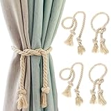 4 Stück Vorhangseil Raffhalter, Raffhalter Vorhang Seil Curtain Rope Buckle Handgemachte...