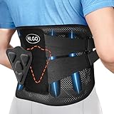 HLGO Rückenstützgürtel mit Stützstreben + 3D Lendenpolster, Rückenbandage...