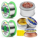 BEEYUIHF Bleifreier Lötdraht Sn99.3 Cu0.7 (0.8mm 50g) + Kolophonium Flussmittelpaste...