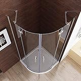 MIQU 90x90x 185 cm Duschkabine Runddusche Duschabtrennung Falttür Echtglas Viertelkreis...