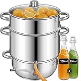 KESSER® Dampfentsafter 15 L Edelstahl Entsafter Saftpresse Inkl. 2X Bügelflasche Obst...