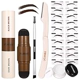 UCANBE 25PCS Augenbrauen Stempel Schablone Kit mit Dual-Color Augenbrauen Stempel...