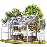 Gardebruk Aluminium Gewächshaus 7,2m² 380x190cm inkl. 4 Dachfenster Treibhaus Garten...