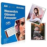 50 Blatt Fotopapier A4 hoch glänzend Tintenstrahldrucker 240g/m² Fotopapier...