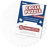 Nariolar Puzzlekleber, 32 Blatt Puzzlekleber, bewahrt 4 × 1000 Puzzleteile, einfache...