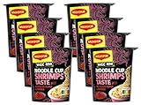 MAGGI Magic Asia Noodle Cup Shrimps, Instant Nudel-Snack, asiatisches...