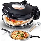 Heidenfeld elektrischer Pizzaofen Napoli | 1200 Watt - 400°C - Pizza Ofen -...