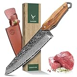 TAN REN Damastmesser, Kochmesser profi Messer, Damast Küchenmesser mit...