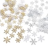 Schneeflocken Konfetti 900 Stück Weiß Gold Schneeflocke Konfetti Winter Weihnachten Deko...