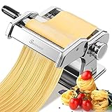 Nudelmaschine Pasta Maker Edelstahl Frische Manuell Pasta Walze Maschine Cutter...