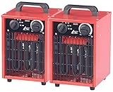 AGT Baustellen Heizlüfter: 2er-Set Profi-Industrie-Elektro-Heizlüfter, 3.000 Watt, 3...