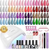 Phoenixy U V Nagellack Set mit Lampe 48W, 24+4 Stk. Gel Nägel Set Gelnägel...