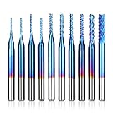 SainSmart Genmitsu 10Pcs Nano Blue Coat Schaftfräser-Satz CNC Fräser für Holz...