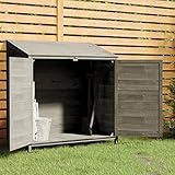 BaraSh Gerätehaus Anthrazit 102x52x112 cm Massivholz Tanne Haus Schuppen Garden Storage