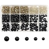 TOAOB 150 Stück Puppenaugen Sicherheitsaugen Kunststoff Basteln Augen Schwarz 6mm bis...