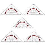 Geometrie Dreieck, 5 Stück Geodreieck aus Kunststof Flexibles Geodreieck Geodreieck zum...