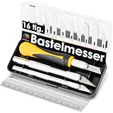 OfficeTree 3x Bastelmesser Skalpell Set 16 tlg. Bastel Zubehör mit 3 verschiedenen...