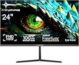 Minifire 24 Zoll Monitor, 100Hz, FHD,5ms(OD), Adaptive-Sync, sRGB110%, Eye-Care PC...