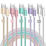 iPhone Ladekabel, 5Pack 1m 2m 3m iPhone Ladekabel Apple MFi Zertifiziert Schnellladekabel...