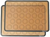 Amazon Basics Rechteckig Backmatte für Macarons aus Silikon, Braun, Schwarz, 2...