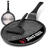 ZWIEGER Crepe Pfanne mit Teighelfer – Beschichtete Pancake Pfanne Induktion 26...