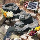 Solar GARTENBRUNNEN Bachlauf QUELLBACH II mit LED-Licht/Hybrid-System, 230V...