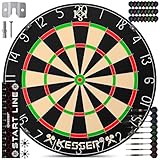 KESSER® Dartscheibe Kork mit 9 Dartpfeile Professional Dartboard + 21 Pro Flights +...