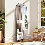 WOLIBEER Ganzkörperspiegel 150x40 cm Standspiegel und Wandspiegel mit Schwarzem...