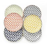 WishDeco Kuchenteller 6er Set, Kleine Dessertteller Φ15cm, Porzellan Salatteller, Bunte...