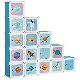 SONGMICS Regalsystem mit 15 Würfeln, Aufbewahrungsschrank für Kinder,...