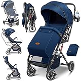 KIDIZ® Kinderwagen Kinderbuggy klappbar Liegebuggy Sportwagen Faltbar 360° Räder...