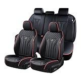 FLORICH Autositzbezüge Leder, Vorder- und Rücksitzbezüge, 5 Stück, komplettes Set,...