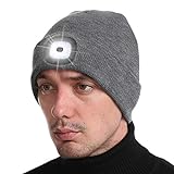Deilin LED Mütze mit Licht, Beleuchtete Mütze Aufladbar USB für Männer und...