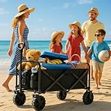 ONBEST Bollerwagen faltbar - Plus Regenschutz - Faltbollerwagen - Bollerwagen...