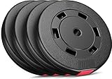 Hop-Sport 40kg Hantelscheiben Set - Kunststoff Gewichte 30/31 mm Bohrung - 4x10...
