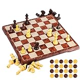 UNEEDE Magnetisch Schachspiel 31.2x31.2CM Einklappbar Schachbrett Pädagogische...